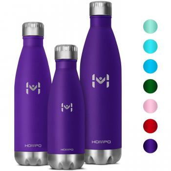 HOMPO Botella de Agua de Acero Inoxidable Botella Aislada al Vacío,diseño de Pared Doble,Sin Bpa & Eco Friendly,Adecuada para Viaje, Deporte, Bicicleta, Gimnasio
