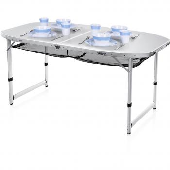 CAMPART Travel TA-0795 - Mesa plegable, color blanco