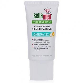 Sebamed Crema facial Omega 12% para piel seca, 50 ml, alivia notablemente las rojeces y las arrugas causadas por la sequedad, la rugosidad y la caspa en piel muy seca.