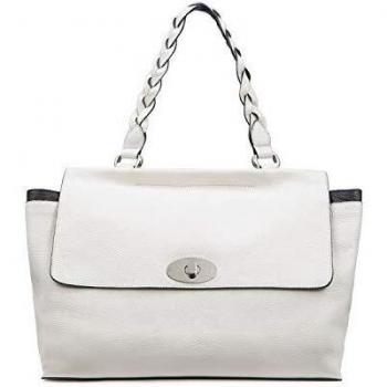 Bolso de hombro blanco perla