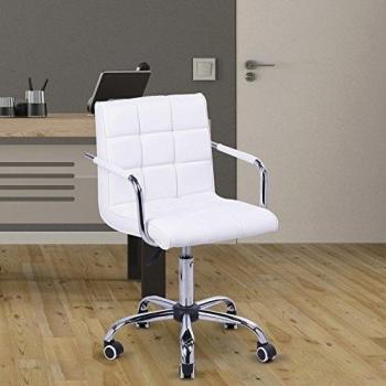 Silla Oficina Altura Regulable Giratoria 360° Respaldo Cuero Sintetico 2 COLORES