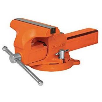 Tornillo de Banco Truper - 10 cm - Hierro Nodular - Mordaza de Acero - Base Giratoria 120º