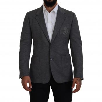 Dolce & Gabbana Gray Wool Stretch Slim Fit Jacket Blazer - IT44 | XS
