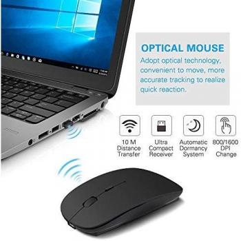 Furado Mouse Wireless Ratones Ratón inalámbrico, Ratón Wireless Mouse, 2.4 G PC Ratón, Recargables Ratones con USB Nano Receptor para PC Laptop iMac MacBook Microsoft Pro, Office, Home