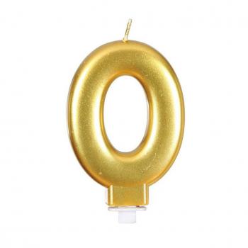 Vela Metalizada Dorada Nº 0, de 8 cm