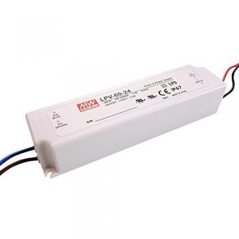 Fuente de Alimentación Mean Well 60W 24V DC IP67 230V AC - Ideal para Tiras LED