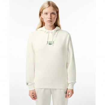 Sudadera Jogger con capucha Lacoste SF0884 blanca y verde para mujer