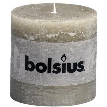 6 x Bolsius Vela del Pilar Rústica 100 x 100 mm Guijarro Gris