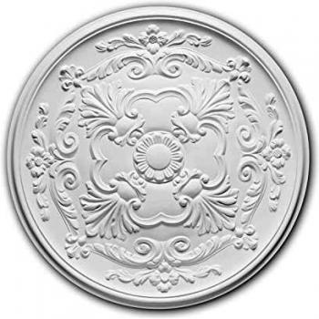 Rosetón Decorativo Profhome 156024 Estilo Neoimperio Blanco Ø 49,6 cm
