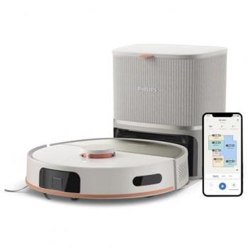 Aspirador Robot Laveur Philips HomeRun 5000 - XU5100/20 - 10,000 Pa - Autovaciado - Navegación Láser - Beige