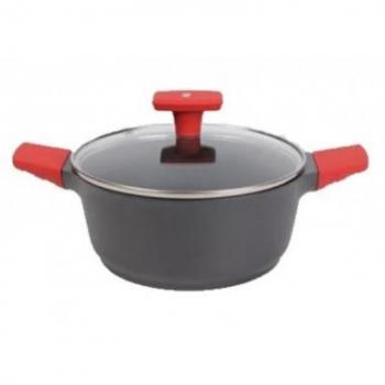 Cacerola Romo RO-QUALITY-CAC28 - Alta De Aluminio Fundido Con Tapa - Asas Apta Inducción - 28 cm
