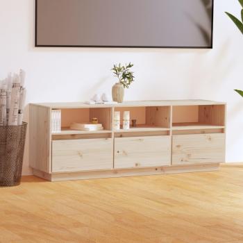 Mueble de TV de madera maciza de pino 140x37x50 cm Marrón