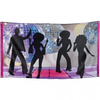 Boland 00738-Guirnalda Disco Party Banner 150 X 90 cm, Diseño de Flores, Multicolor