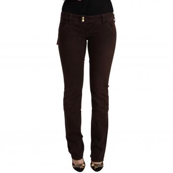 CYCLE Brown Cotton Stretch Low Waist Slim Fit Denim Jeans - W29