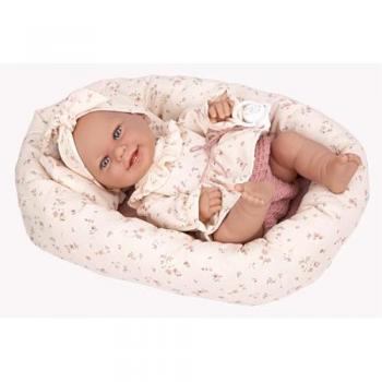 Muñeca Elegance 33 cm con Capazo de Vinilo Beige - Arias