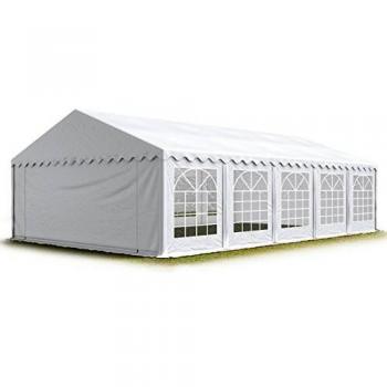 Carpa para fiestas TOOLPORT 5x10 m, lona PVC 700 N, impermeable, color blanco