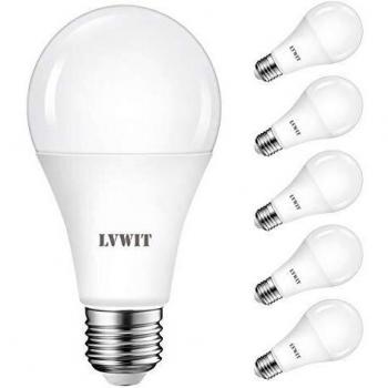 LVWIT Bombillas LED E27, Equivalente a 120W, 6500K Luz Blanca Fría,1900 lm, Bajo Consumo, El Ángulo del Haz 180°. No Regulable - Pack de 6 Unidades.