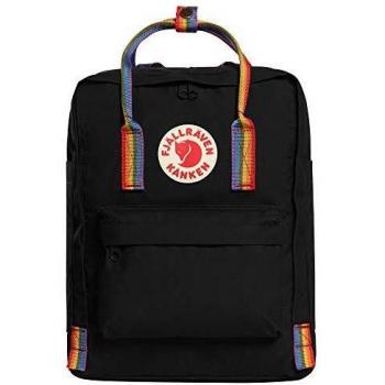 Fjällräven Unisex Adult Kånken Rainbow Backpack - Black-Rainbow Pattern, 27 x 13 x 38 cm/16 Litre