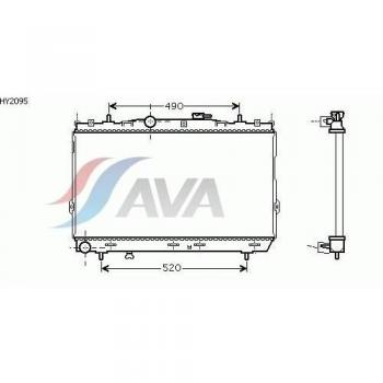 Radiador de refrigeración del motor PRASCO HY2095, Aluminio, 375 mm, 648 mm, 15 aletas soldadas, compatible con Hyundai Coupe II y Elantra III Hatchback
