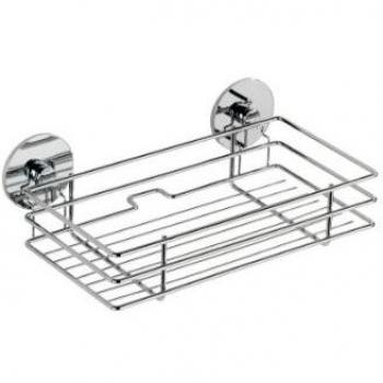 WENKO Turbo-Loc cesta - fijar sin taladrar, Metal cromado, 24.2 x 8.2 x 14 cm, Cromo brillante