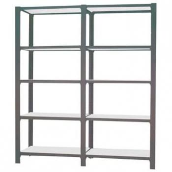 Estantería OFFICLICK 5/400 Metal Antracita y Blanco 180x40x210 cm