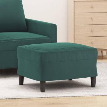 Reposapiés de terciopelo verde oscuro 60x50x41 cm, acolchado, tapizado, con patas, para dormitorio, sala de estar y salón