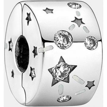 Clip Estrellas y Galaxia de plata con circonitas