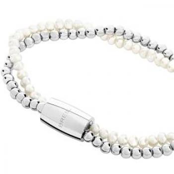 Pulsera Magnética de Mujer Breil TJ3581 en Acero Inoxidable Plata con Perla River - Tamaño 19