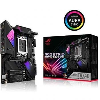 ASUS ROG Strix TRX40-E Gaming - Placa Base Gaming sTRX4 para 3a Generación AMD Ryzen Threadripper con 16 etapas de Potencia, Wi-Fi 6, 2.5 Gbps LAN, USB 3.2 Gen 2, SATA, Tres M.2, OLED y Aura Sync RGB