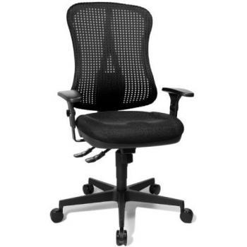Topstar HE20PBC00 Head Point SY - Silla de Escritorio de Oficina, con reposabrazos, Respaldo de Malla, Color Negro