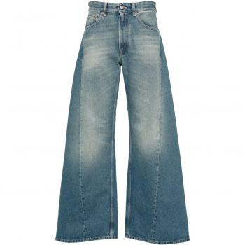 Mm6 Maison Margiela Women's Flared Leg Denim Jeans in Blue | Size 27 | S52LA0238S30589980