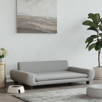 Cama de perro gris claro de terciopelo 100x54x33 cm