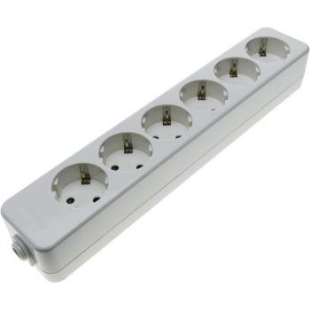 Base de 6 enchufes Schuko 16A 250V 3680W Blanca - BeMatik