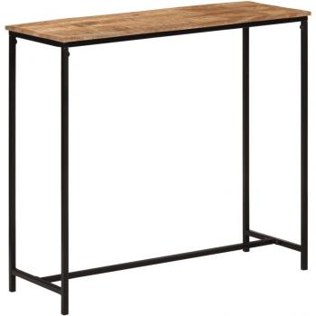Mesa consola de madera maciza de mango y hierro 80x30x74 cm, mesa de sofá, mesa de entrada para salón, consola de entrada, mueble recibidor, mesita auxiliar