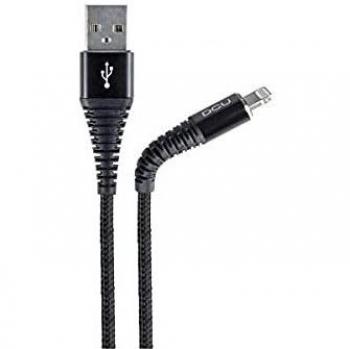 DCU Tecnologic | Cable conector Lightning | Carga y sincronización de datos a máxima velocidad | Compatible con Iphone/iPad | Negro | 1.5 M