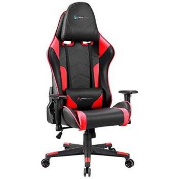 Newskill Kitsune Silla Gaming Profesional, Inclinación y Altura Regulable, Reposabrazos 2D Ajustables, Base en Nylon, Reclinable 180º, Ergonómica, Piston Gas Clase 4, Polipiel, Color Rojo