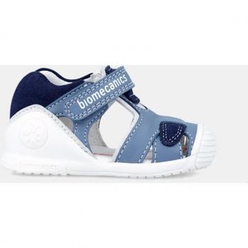 Sandalias cerradas de bebé niño en piel con cierre adherente - Azul