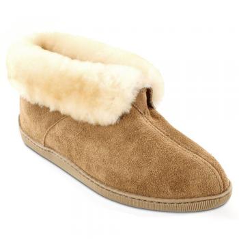 Men's Tan Sheepskin Ankle Boots Slippers