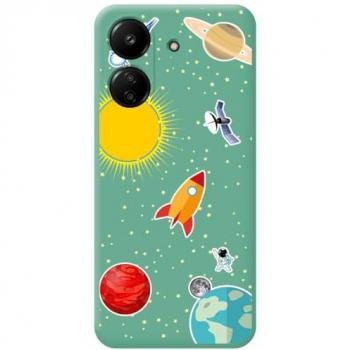 Funda Silicona Líquida Verde Espacio para Xiaomi Poco C65