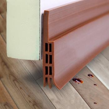 Bajo puerta barrido meteorológica para desmontar puerta burlete tira 1 M con resistente al viento insonorizadas dormitorio puerta tapón de proyecto, silicona, marrón, 50 mm