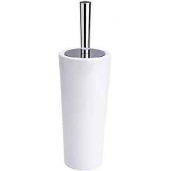 Wenko WC-Garnitur Coni - WC-Bürstenhalter, Keramik, Ø 11,5 x 37 cm, weiß