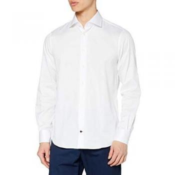 Tommy Hilfiger Tailored, Core Twill Classic Shirt, Camisa para Hombre, Blanco
