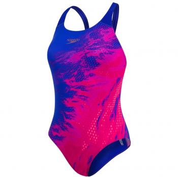 Speedo DashFlash Placement Powerback Bañador, Mujer, Azul