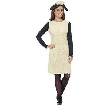 Smiffy'S 20605M Disfraz De Shaun The Sheep Con Vestido Y Diadema, Blanco, M - Eu Tamaño 40-42