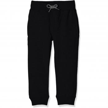Boys' Regular Fit Jogging Pants - Black Brushed Sweat Trousers