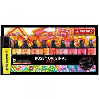Marcador fluorescente STABILO BOSS ORIGINAL - Estuche con 10 colores cálidos