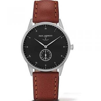 Reloj Unisex Paul Hewitt Signature Line Cuarzo Analógico con Correa de Cuero Negro y Marrón