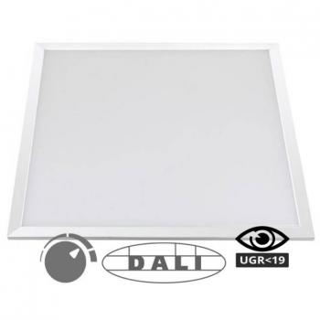Panel LED 44W UGR regulable con tecnología DALI, diseño cuadrado de 60x60cm y luz blanca fría