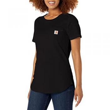 Camiseta de Manga Corta Carhartt Force Relaxed Fit para Damas - Negro, Talla X-Small