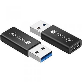 Adaptador Convertidor USB 3.0 A Macho a USB-C Hembra Negro